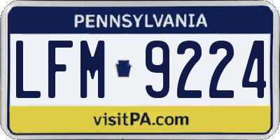 PA license plate LFM9224