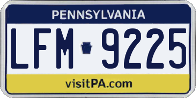 PA license plate LFM9225