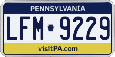 PA license plate LFM9229