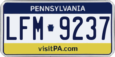 PA license plate LFM9237