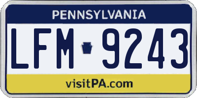 PA license plate LFM9243