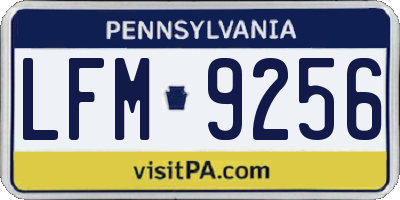 PA license plate LFM9256
