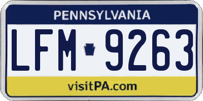 PA license plate LFM9263
