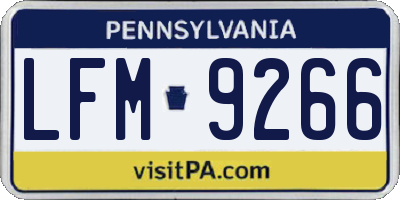 PA license plate LFM9266