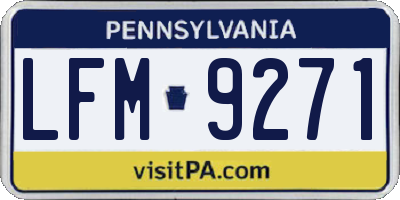 PA license plate LFM9271