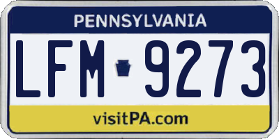 PA license plate LFM9273