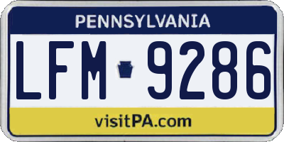 PA license plate LFM9286