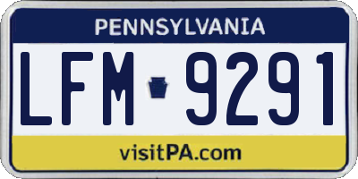 PA license plate LFM9291