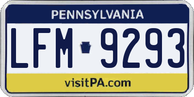 PA license plate LFM9293