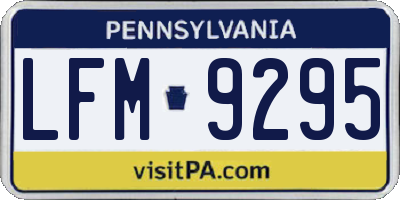PA license plate LFM9295