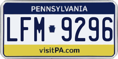 PA license plate LFM9296