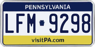 PA license plate LFM9298