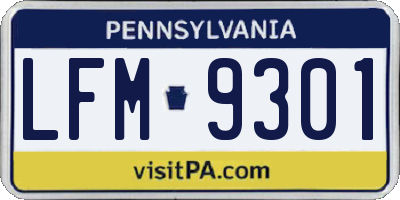 PA license plate LFM9301