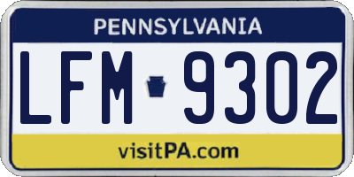 PA license plate LFM9302