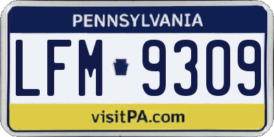 PA license plate LFM9309