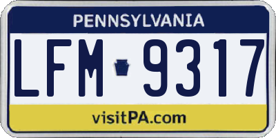 PA license plate LFM9317