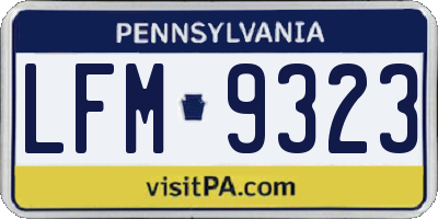 PA license plate LFM9323