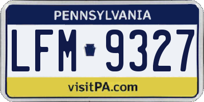 PA license plate LFM9327