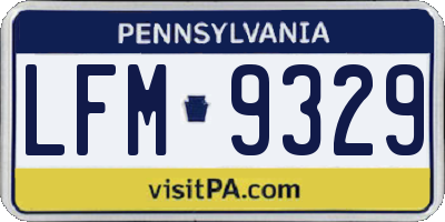 PA license plate LFM9329