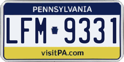 PA license plate LFM9331