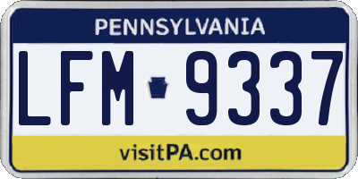 PA license plate LFM9337