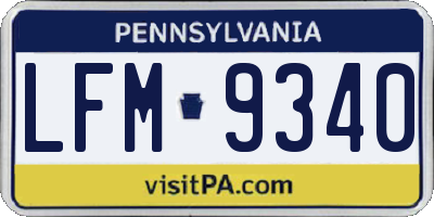 PA license plate LFM9340