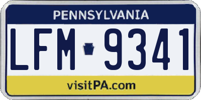 PA license plate LFM9341