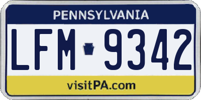 PA license plate LFM9342