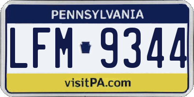 PA license plate LFM9344
