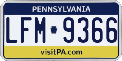 PA license plate LFM9366