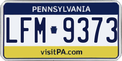 PA license plate LFM9373