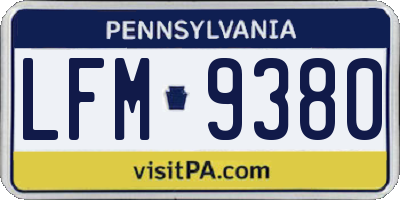PA license plate LFM9380
