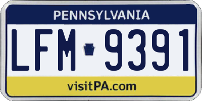 PA license plate LFM9391