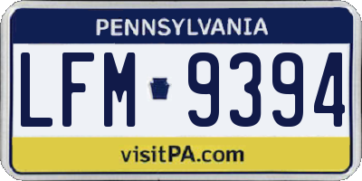 PA license plate LFM9394