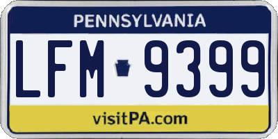 PA license plate LFM9399