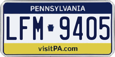 PA license plate LFM9405