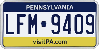 PA license plate LFM9409