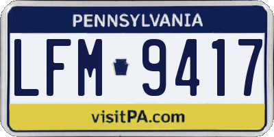 PA license plate LFM9417