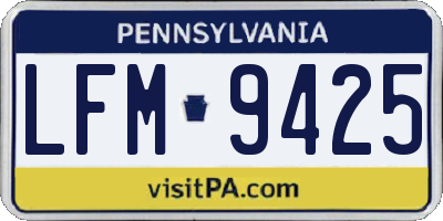 PA license plate LFM9425
