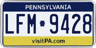 PA license plate LFM9428