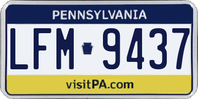 PA license plate LFM9437