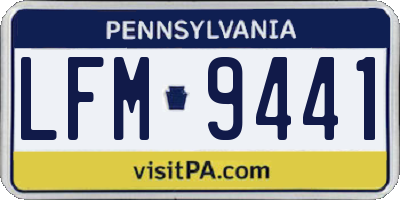 PA license plate LFM9441