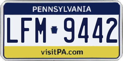 PA license plate LFM9442