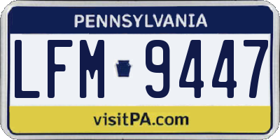 PA license plate LFM9447
