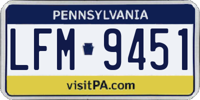 PA license plate LFM9451