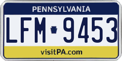PA license plate LFM9453