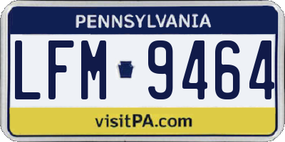 PA license plate LFM9464