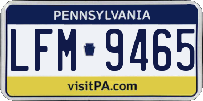 PA license plate LFM9465