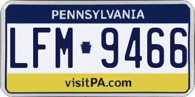 PA license plate LFM9466