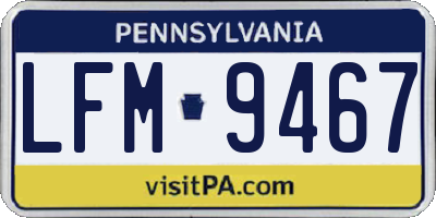 PA license plate LFM9467